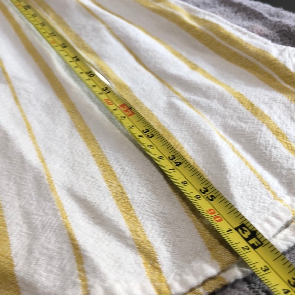OLD NAVY YELLOW/WHITE PIN STRIPE WAISTE TIE SLEEVELESS MINI DRESS SIZE L - Picture 6 of 9